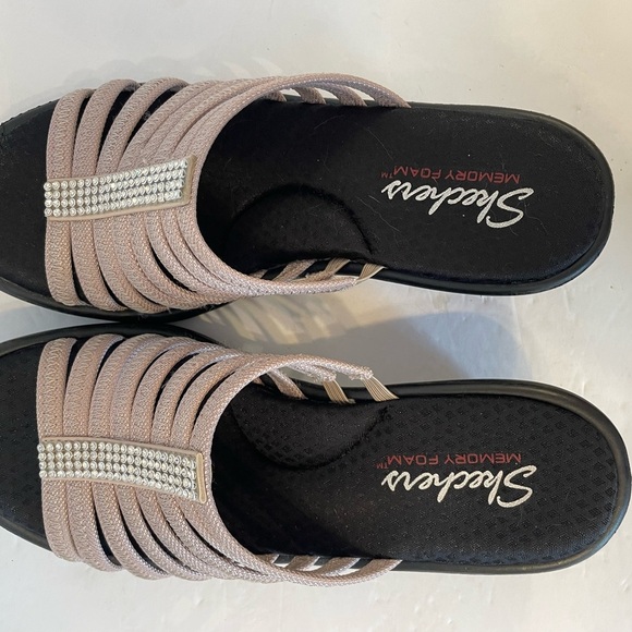 Skechers Memory Foam Open Toe Heel Sandals Shoes Size 9 - Picture 8 of 10